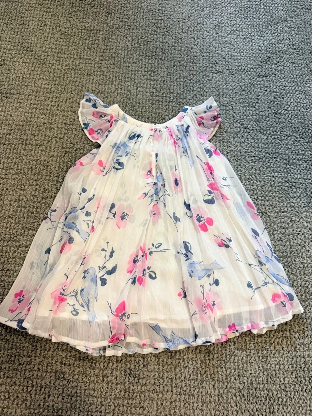 GAP Baby Floral Tie-Shoulder Dress in White, Pink, Blue